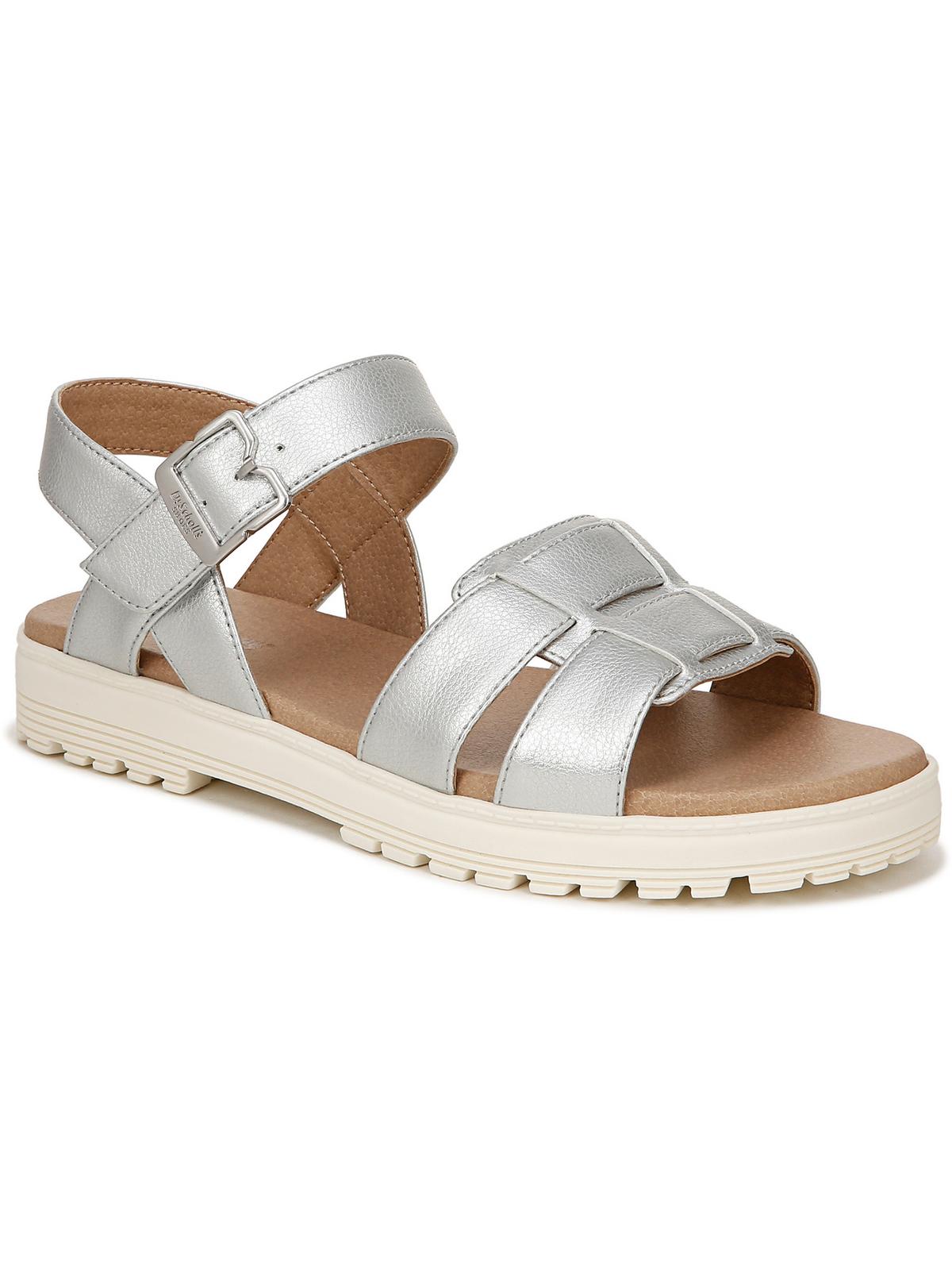 Dr. Scholl's Shoes Womens TAKE FIVE Faux Leather Lugged Fisherman Sandals